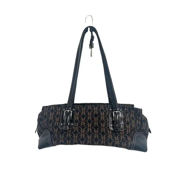 Vintage Y2K Fossil Back Black Brown Shoulder Bag - Picture 1 of 9